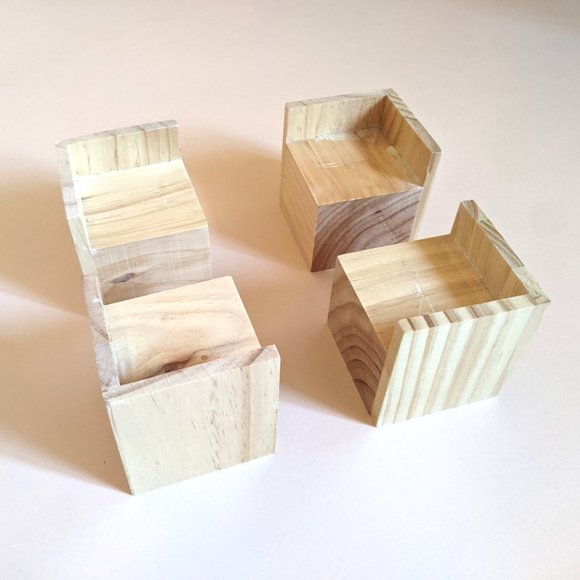 Wood Furniture Risers for Desk, Bed, Table, etc. - Set of 4